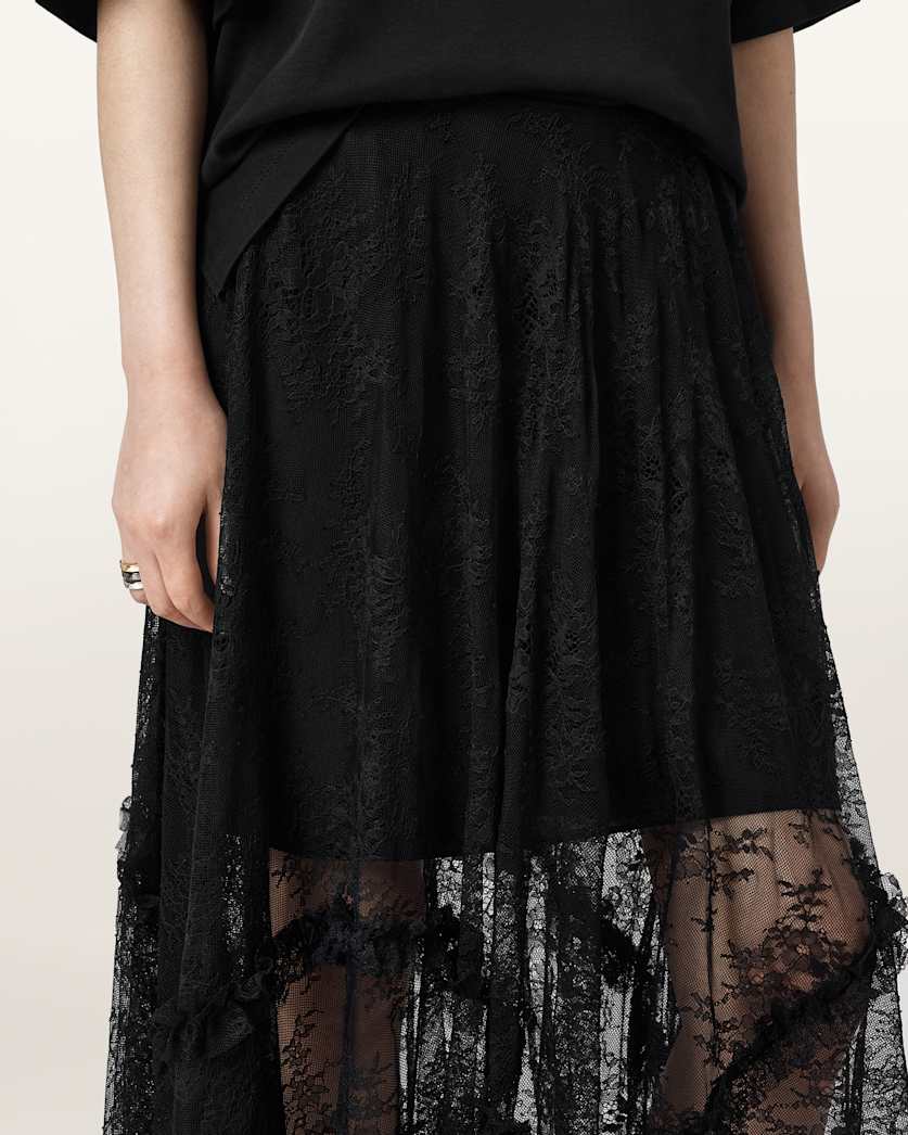 Josie Tiered Lace Midi Skirt