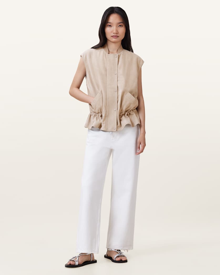 Sofi Relaxed Fit Leather Gilet