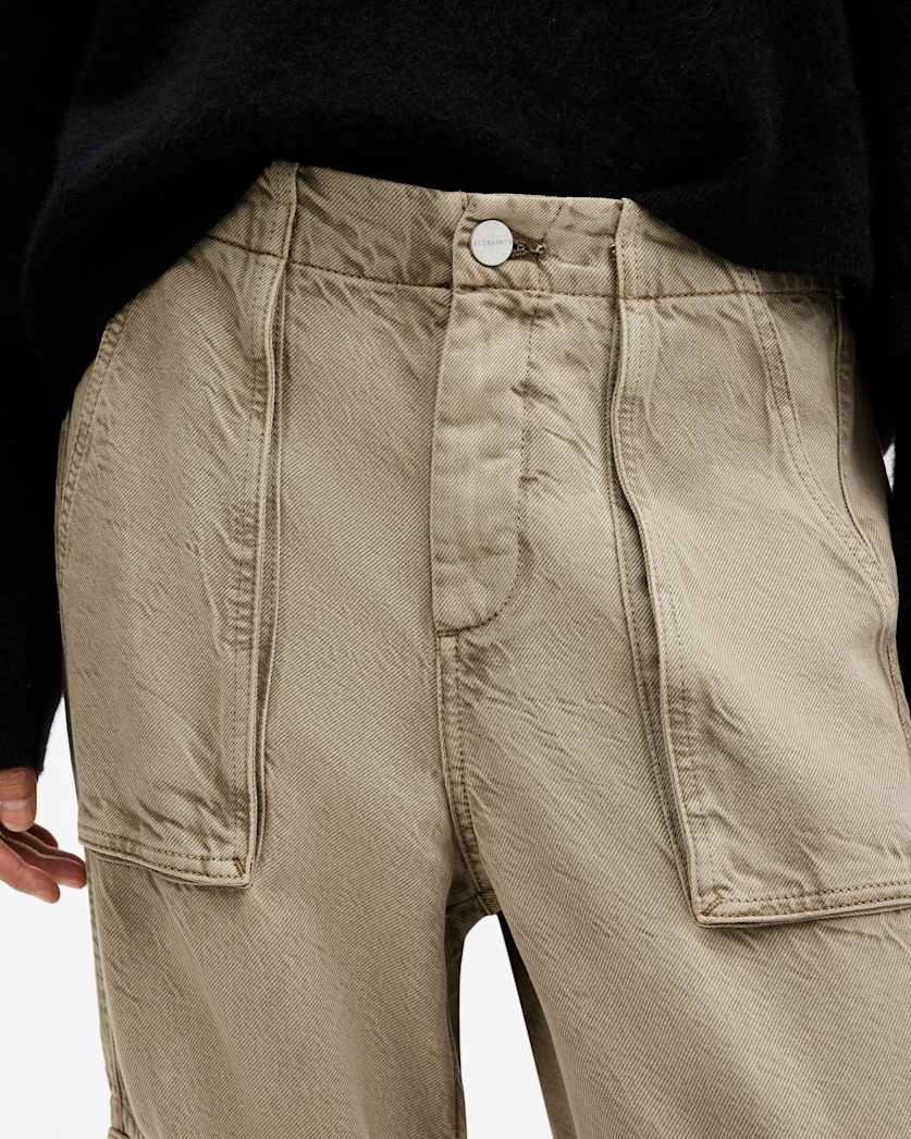 Frieda Tapered Denim Cargo Trousers