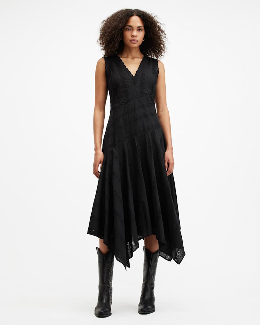 Aviana Sleeveless Broderie Maxi Dress