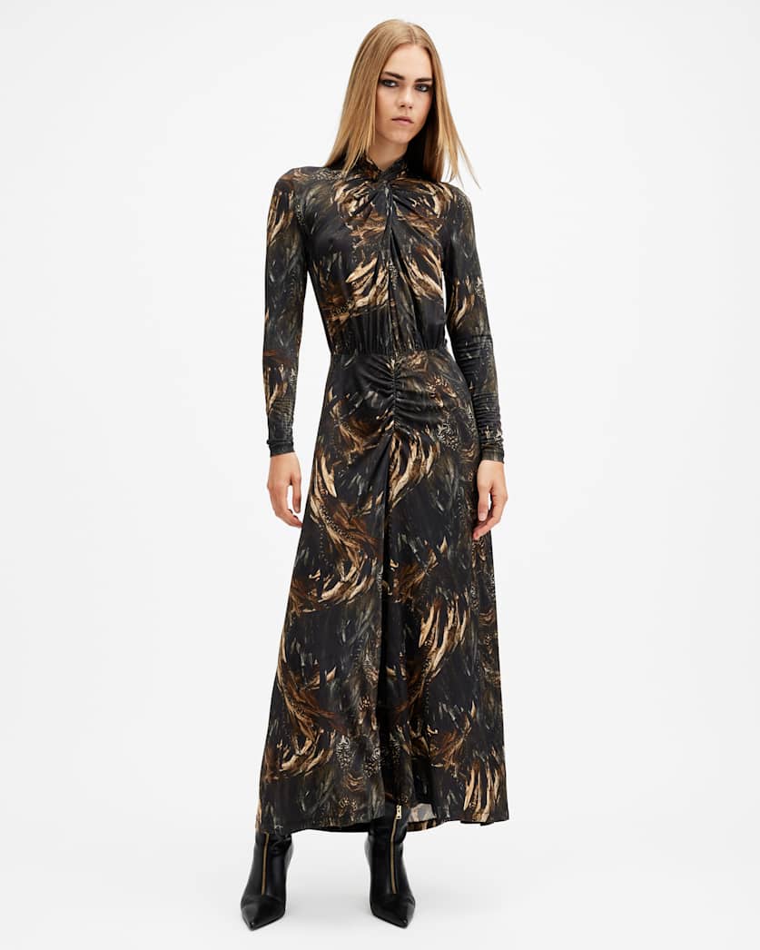 Mina Slim Fit Printed Maxi Dress