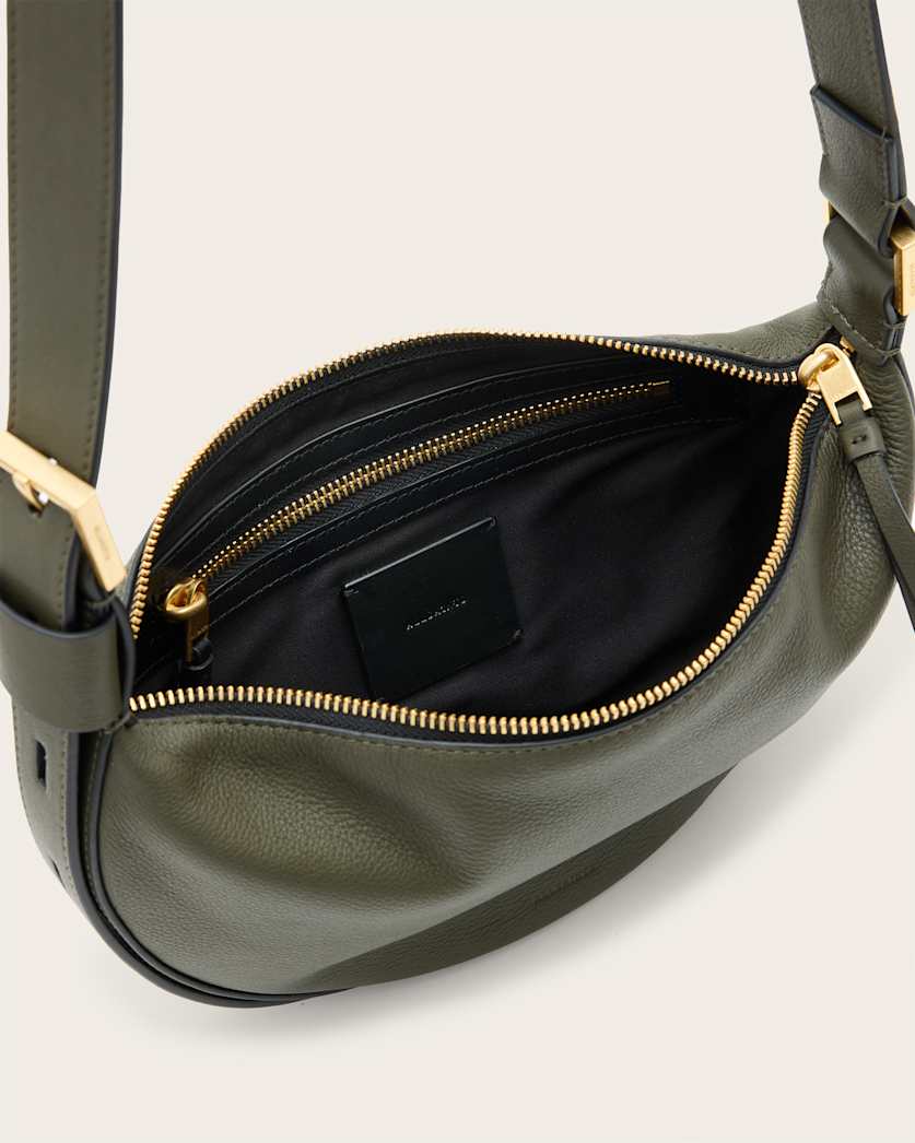 Half Moon Leather Crossbody Bag