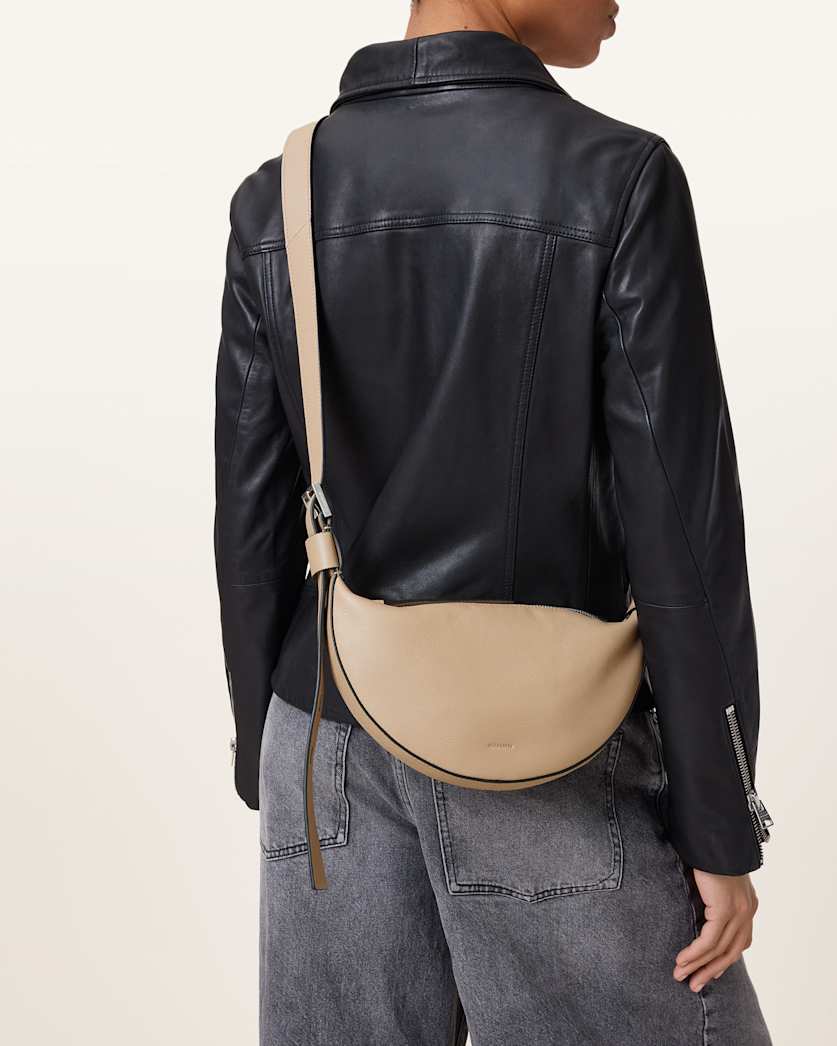 Half Moon Leather Crossbody Bag