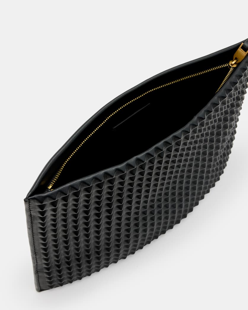 Bettina Studded Leather Clutch Bag