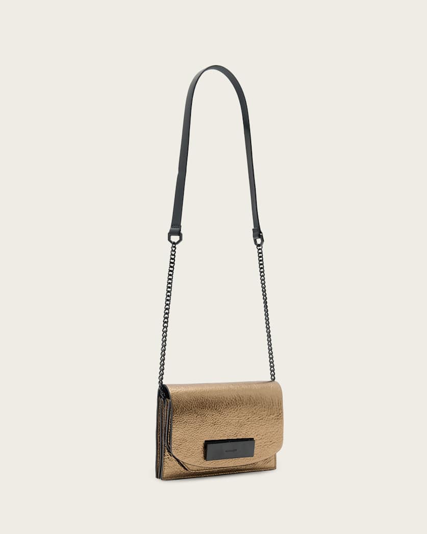 Etta Metallic Leather Clutch Bag