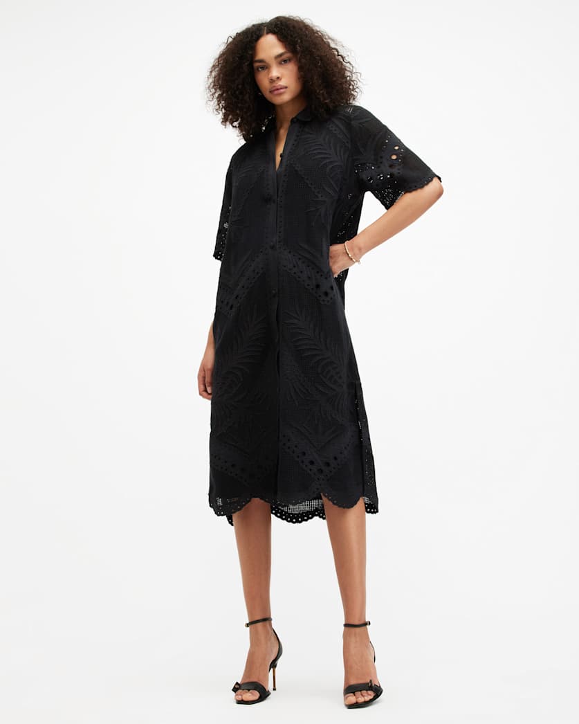 Meria Broderie Midi Dress