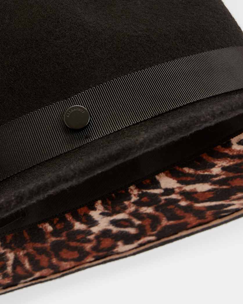 Anita Leopard Print Brim Fedora Hat
