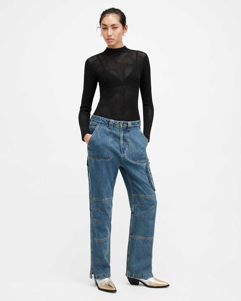 Avril Roll Neck Open Stitch Jumper