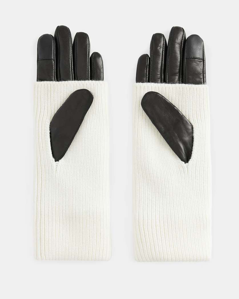 Zoya Extendable Knit Cuff Leather Gloves