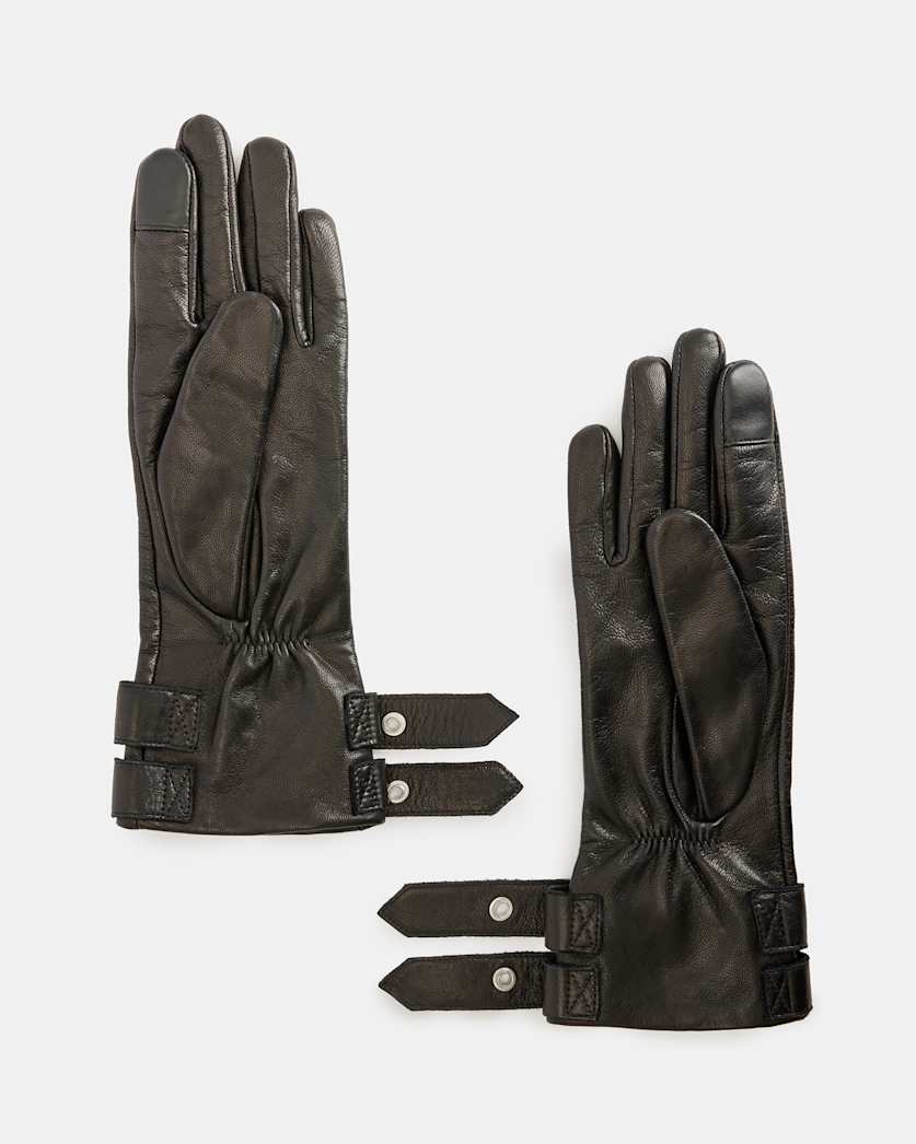 Roxy Leather Double Buckle Gloves