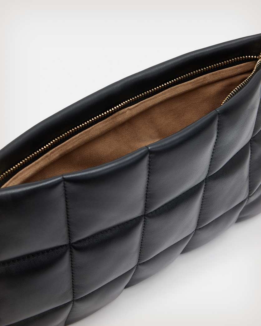 Bettina Leather Quilted Clutch Bag