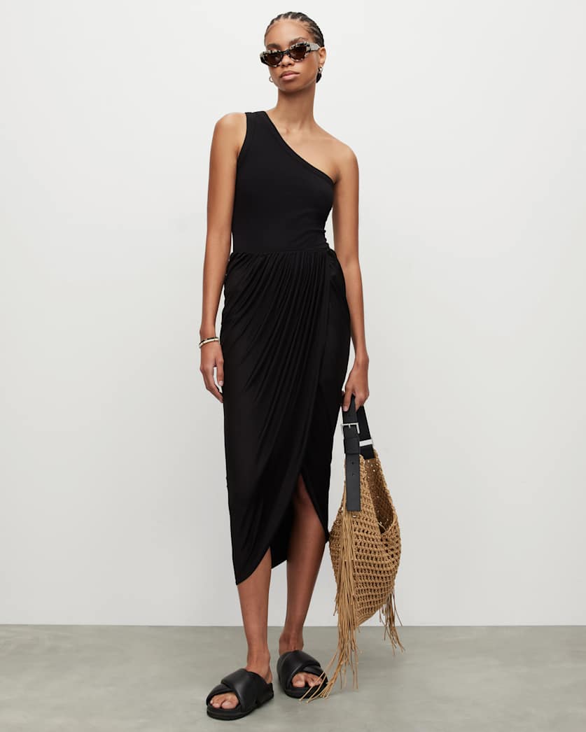 Aurelia Draped Asymmetric Hem Skirt