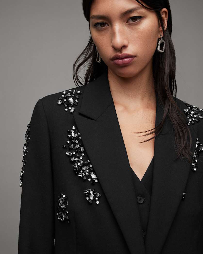 Atlas Bead Embellished Blazer