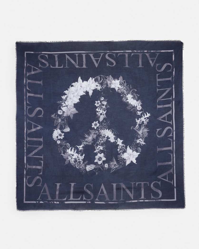 Peace Floral Print Large Square Scarf