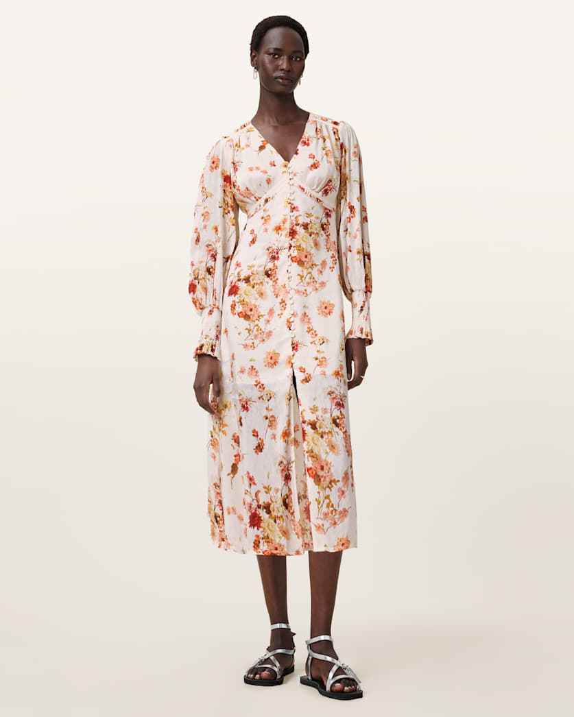 Taylen Floral Print Midi Dress