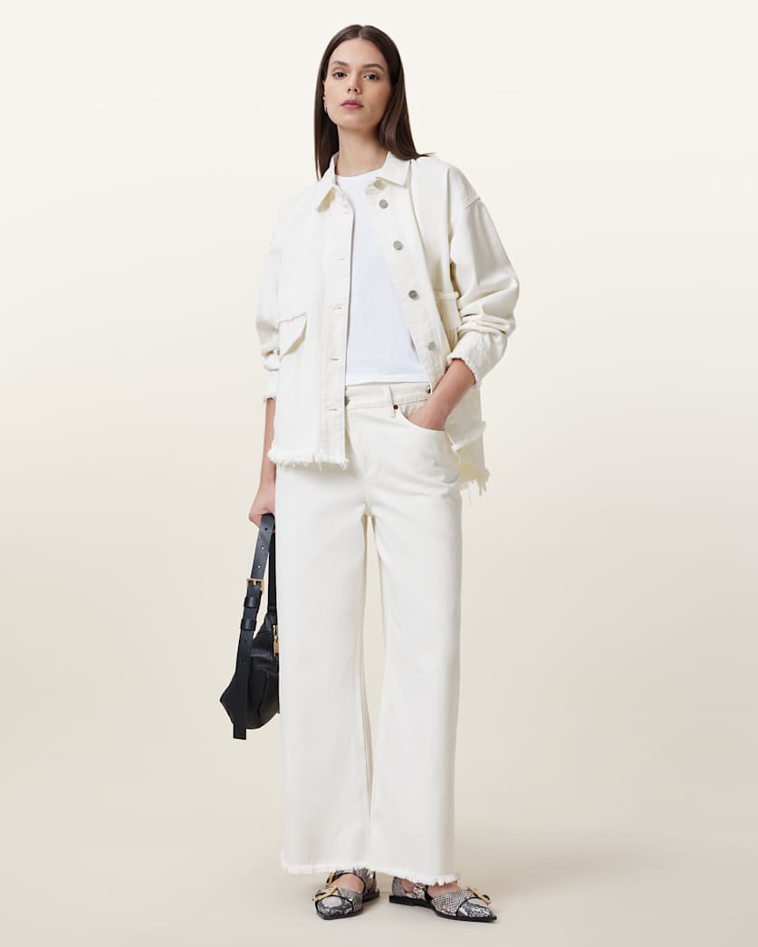 Hettie Frayed Oversized Cotton Shacket
