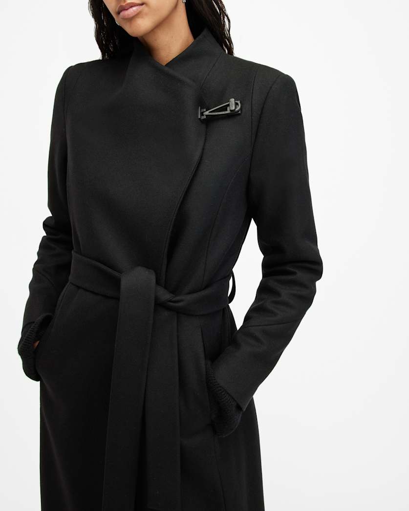Riley Wrap Around Belted Long Line Coat