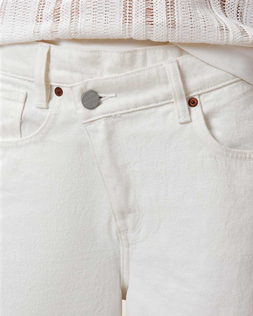 Aki Crossover Wide Leg Denim Jeans