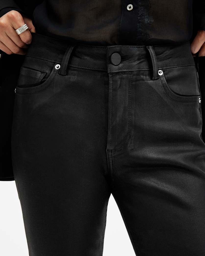 Haldan Slim Bootcut Coated Denim Jeans