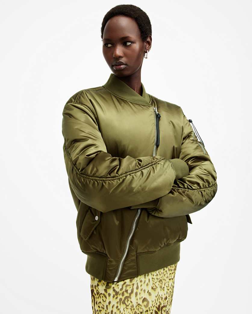 Roomer Asymmetric Zip Up Bomber Jacket
