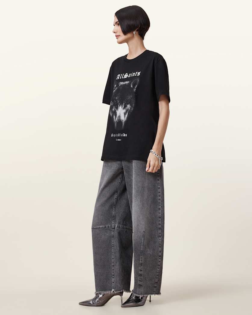 Dawn Wolf Print Relaxed Fit T-Shirt