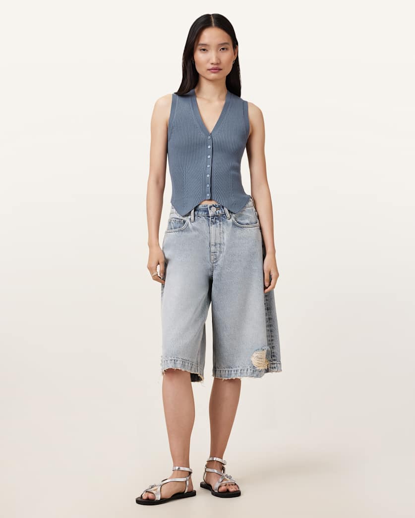 Cruz Ribbed Knitted Waistcoat