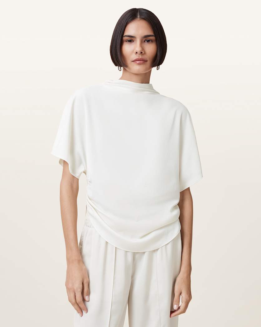 Leslie Satin Short Sleeve Top