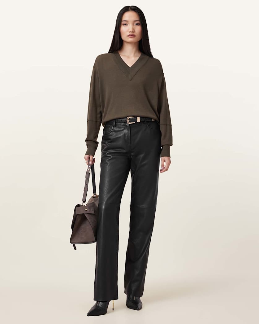 Julieana V Neck Wool Jumper