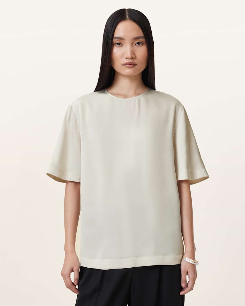 Amelie Satin Relaxed Fit T-Shirt