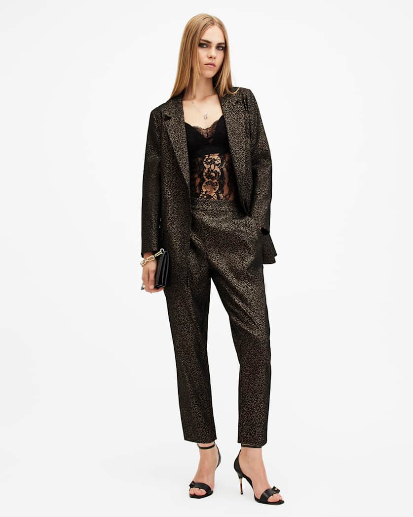Aleida Leopard Print Shimmer Blazer