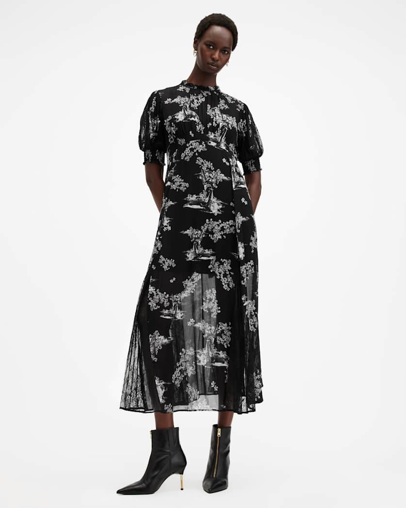 Laverna Floral Lace Trim Maxi Dress