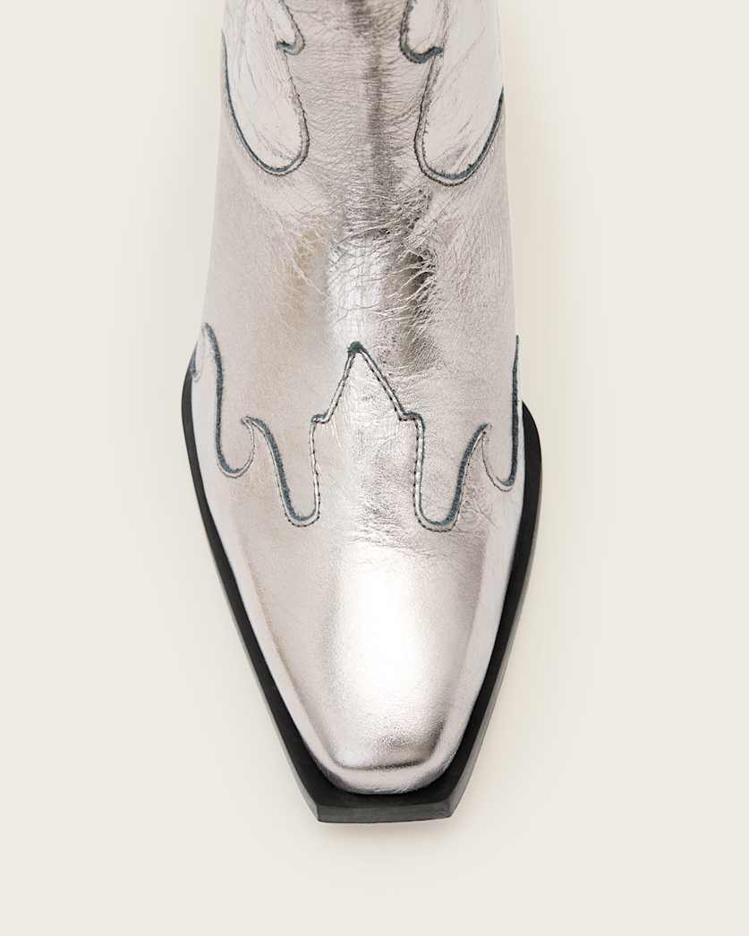 Dolly Metallic Leather Western Boots