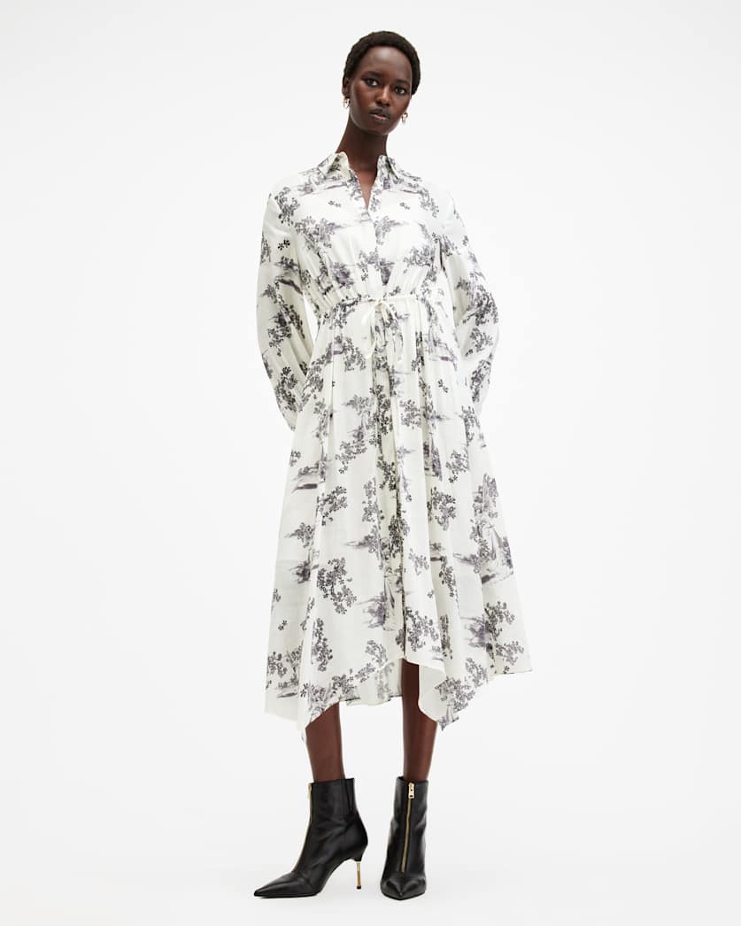 Skye Floral Asymmetric Hem Midi Dress