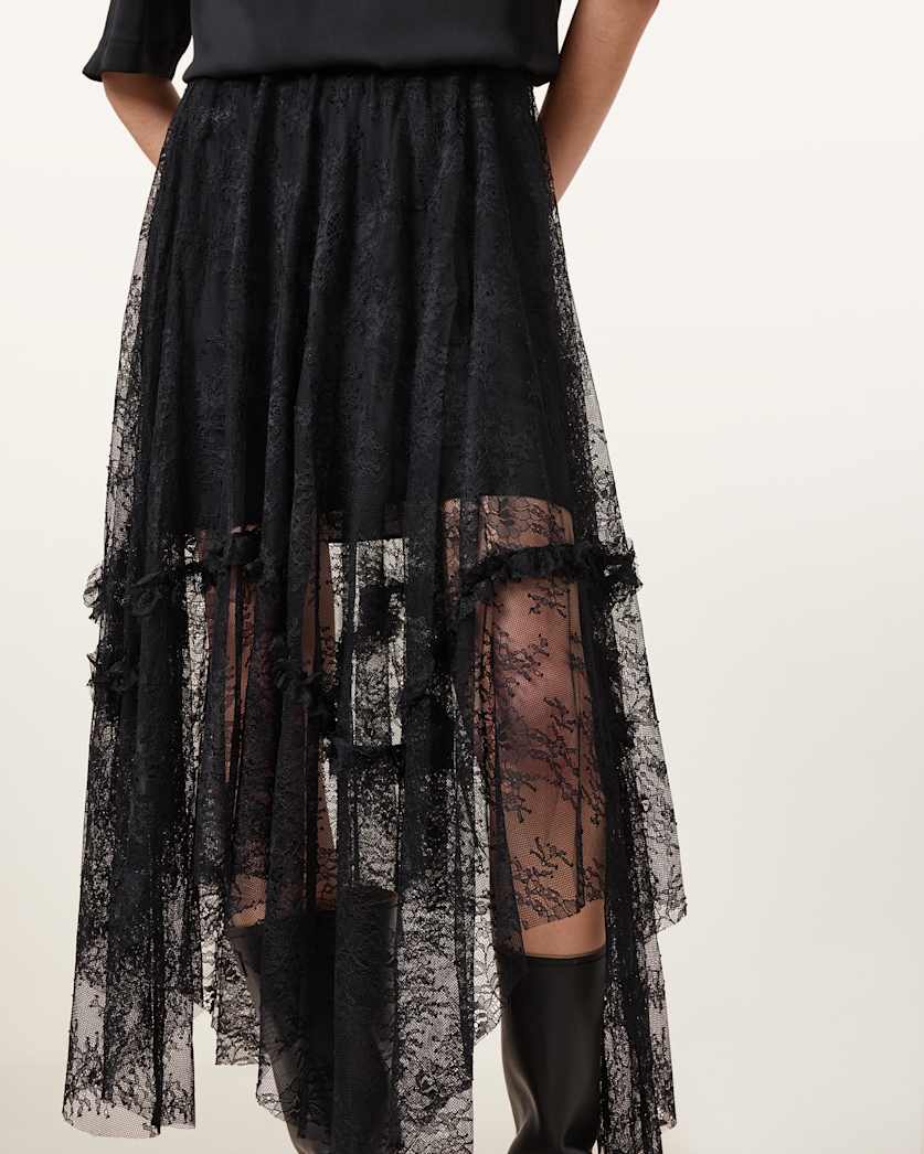 Josie Tiered Lace Midi Skirt