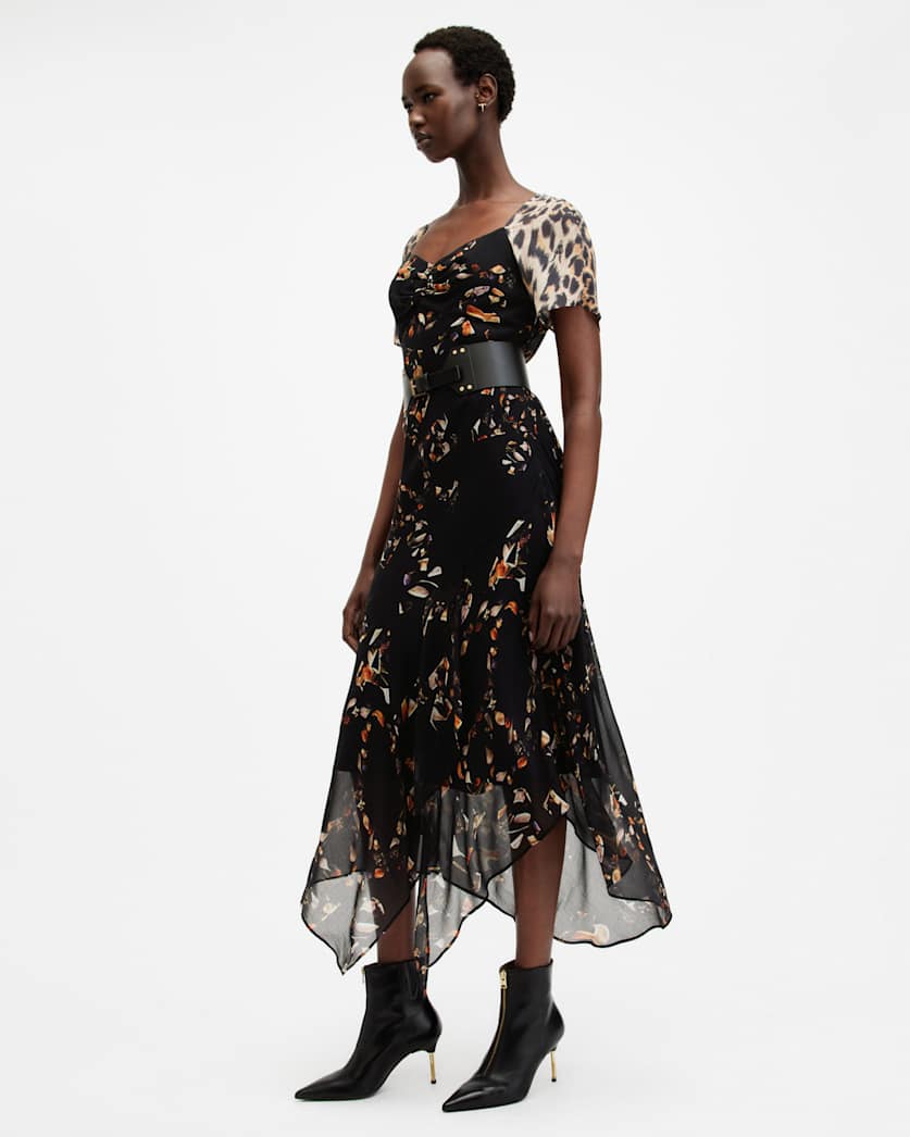 Leah Floral Print Midi Dress