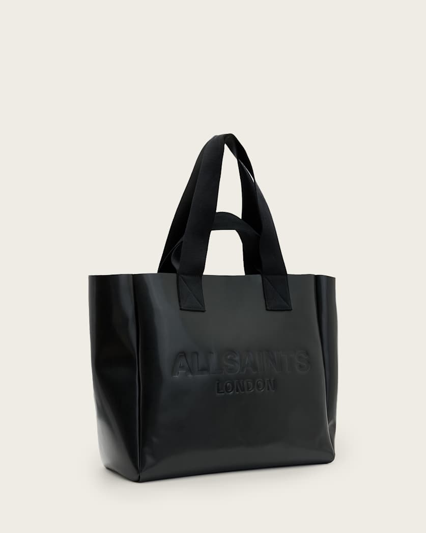 Izzy Embossed Logo Leather Tote Bag