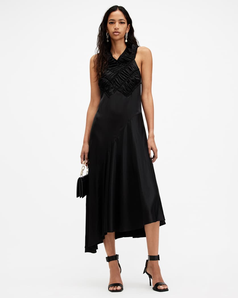 Mahree Gathered Slim Fit Midi Dress