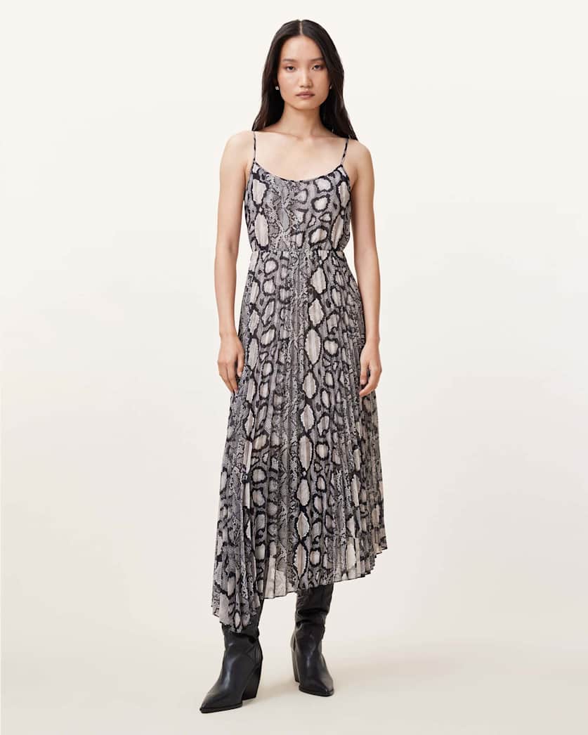 Donatella 2-In-1 Snake Print Midi Dress