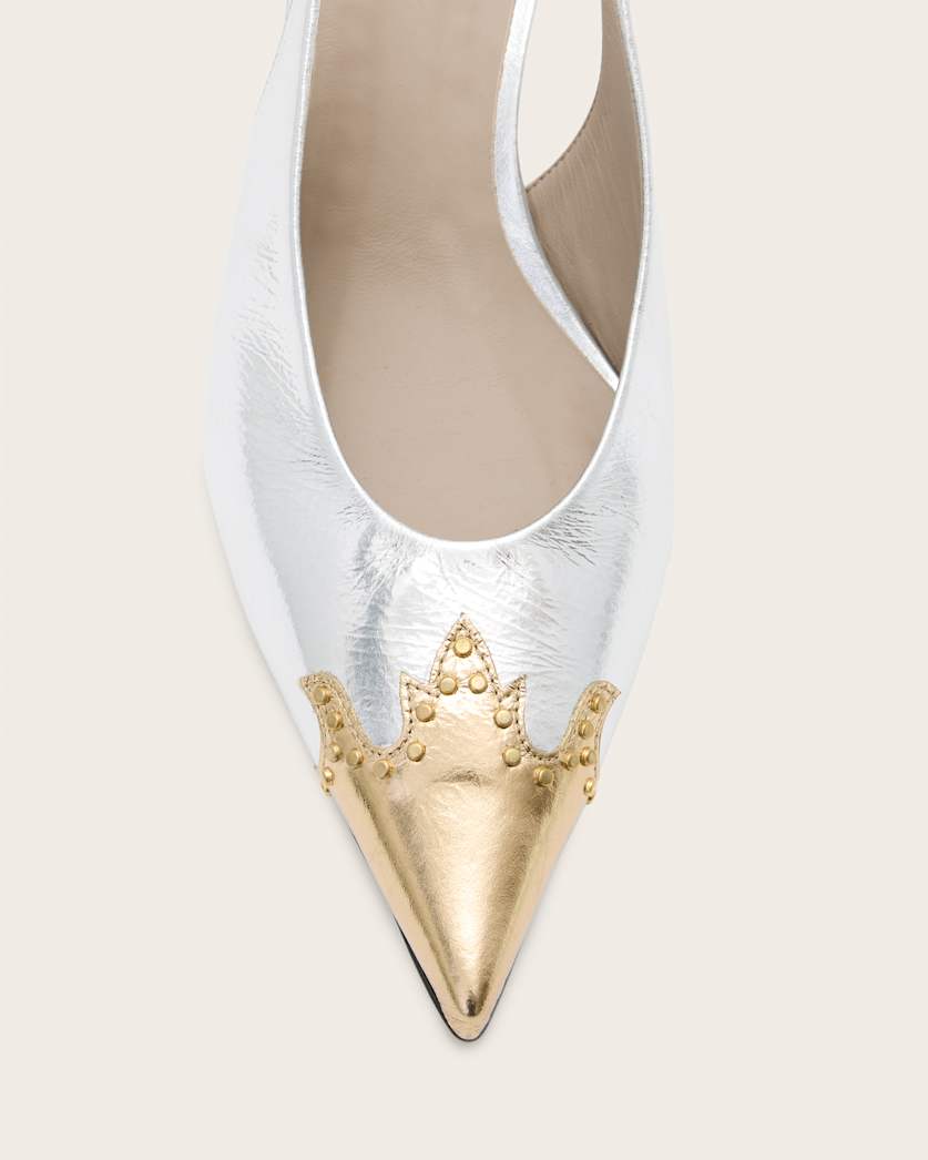 Denver Leather Slingback Heeled Shoes