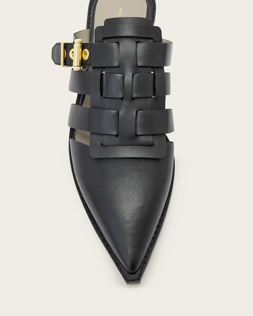 Nala Point-Toe Leather Mules