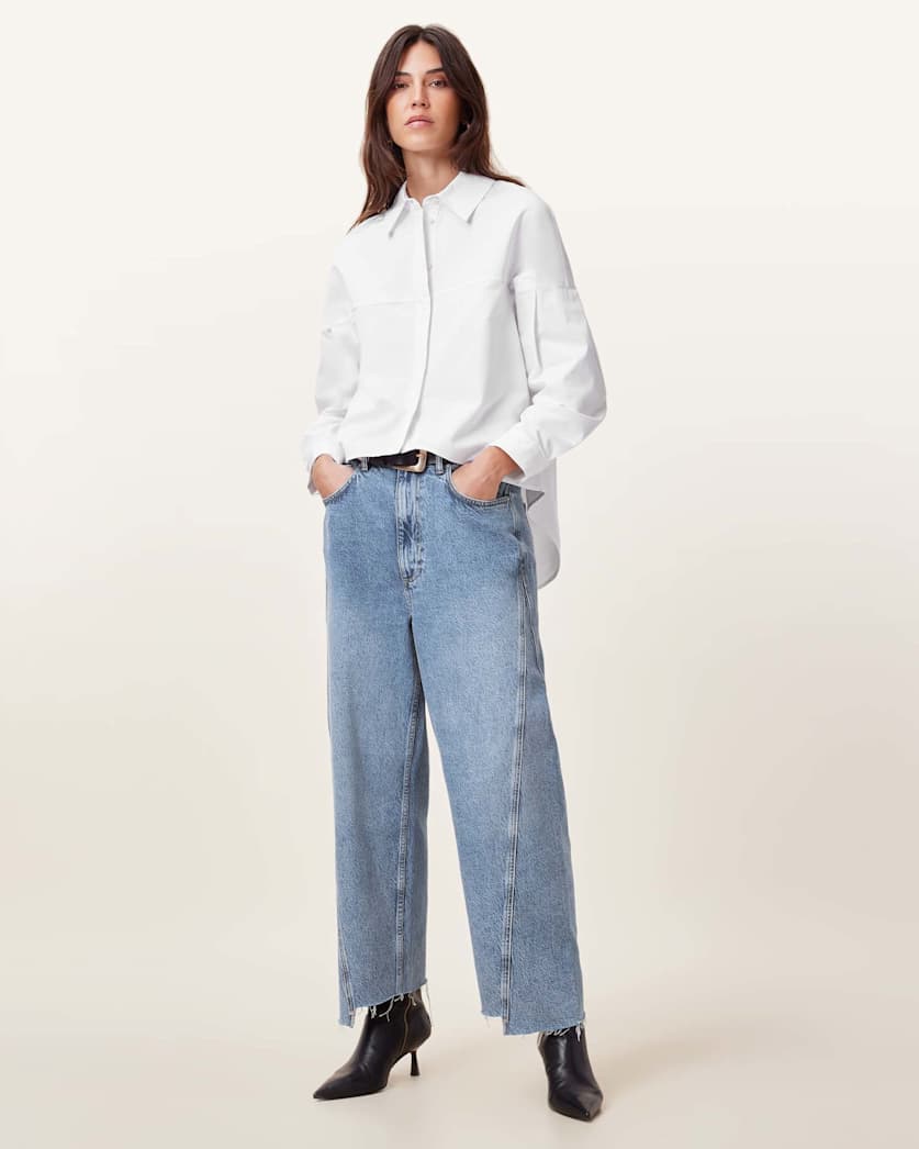 Toria Organic Cotton Dipped Hem Shirt