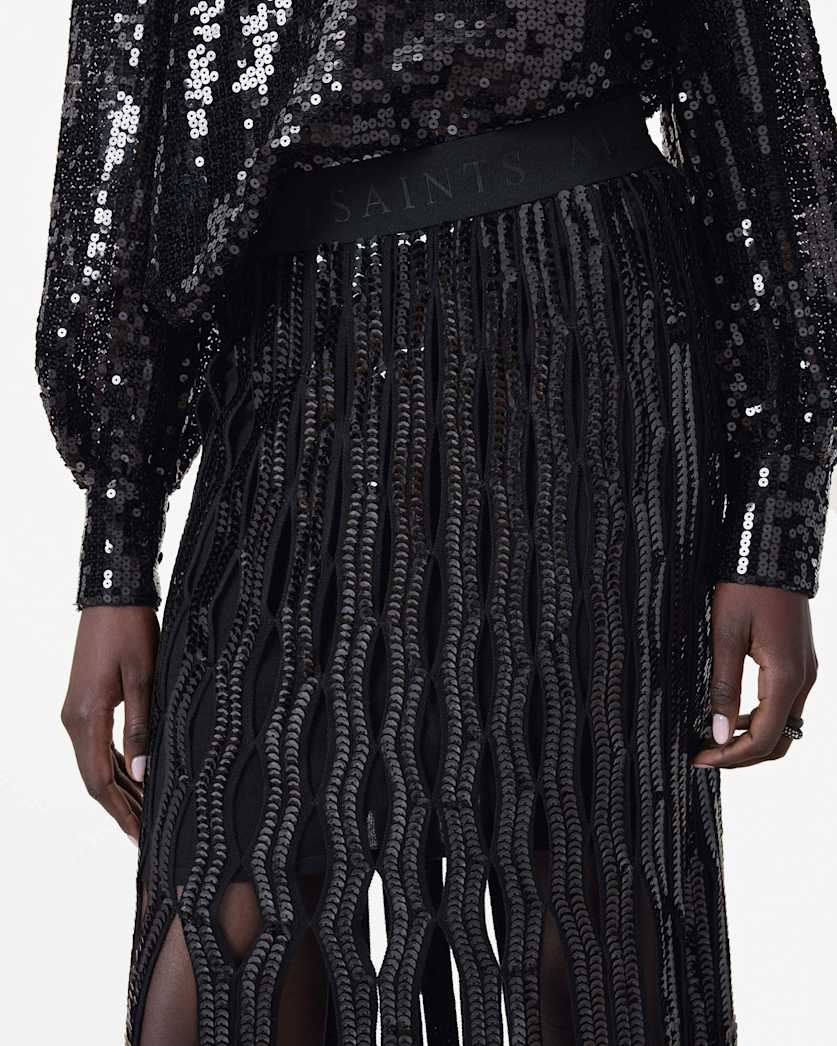 Francesca Embellished Fringe Midi Skirt