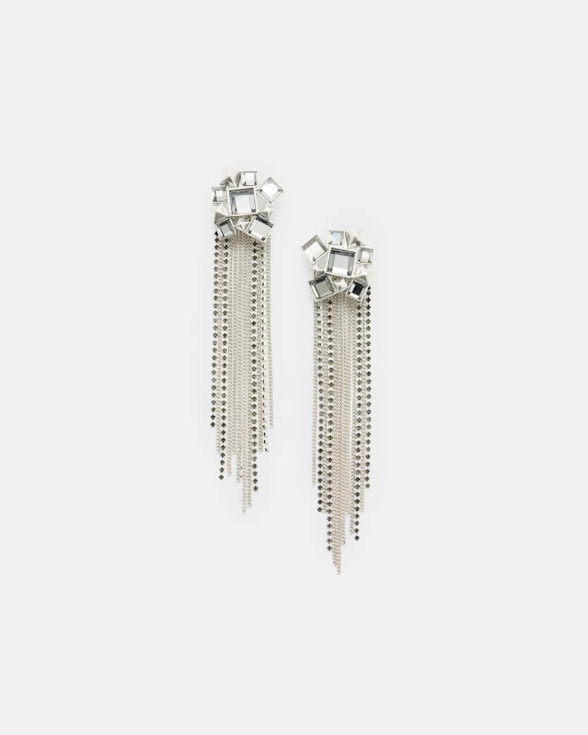 Viola Large Chain Fringed Earrings