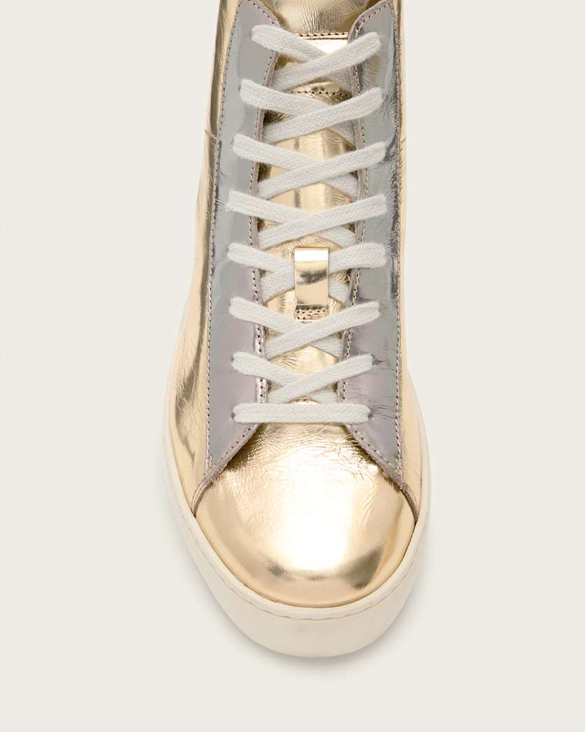 Tana Metallic Leather High Top Trainers
