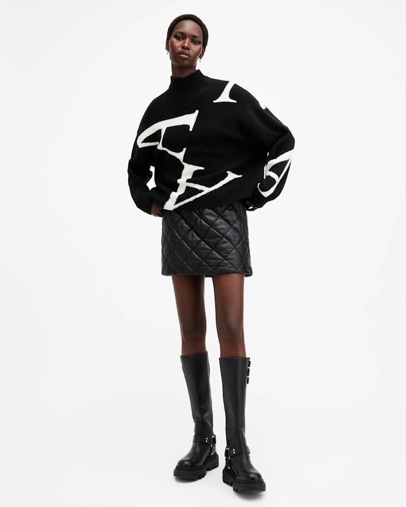 A Star High Neck Jacquard Jumper