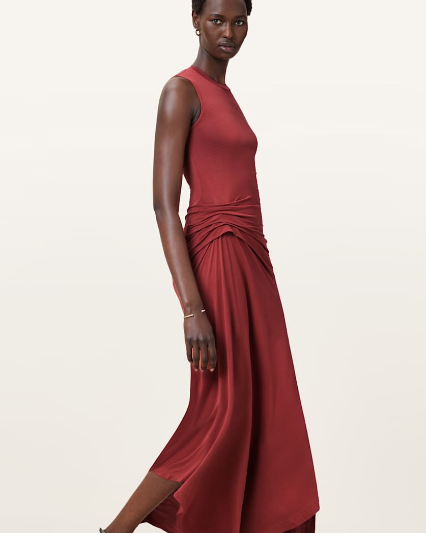 Rivi Draped Midi Dress