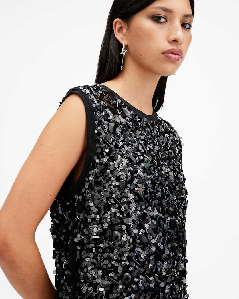 Ilia Embellished Relaxed Fit Mini Dress
