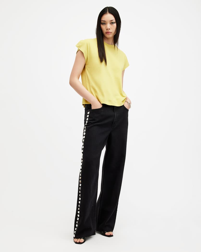 Rue Split Shoulder Crew Neck T-Shirt