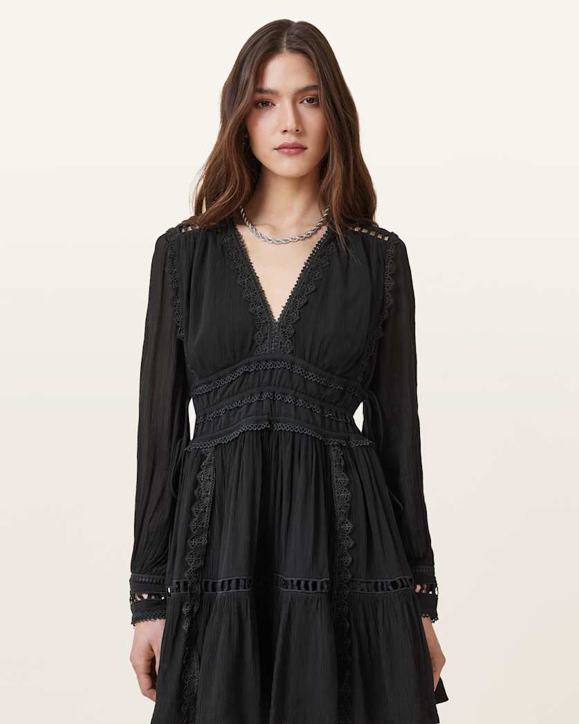 Xanthe Lace-Trimmed Mini Dress