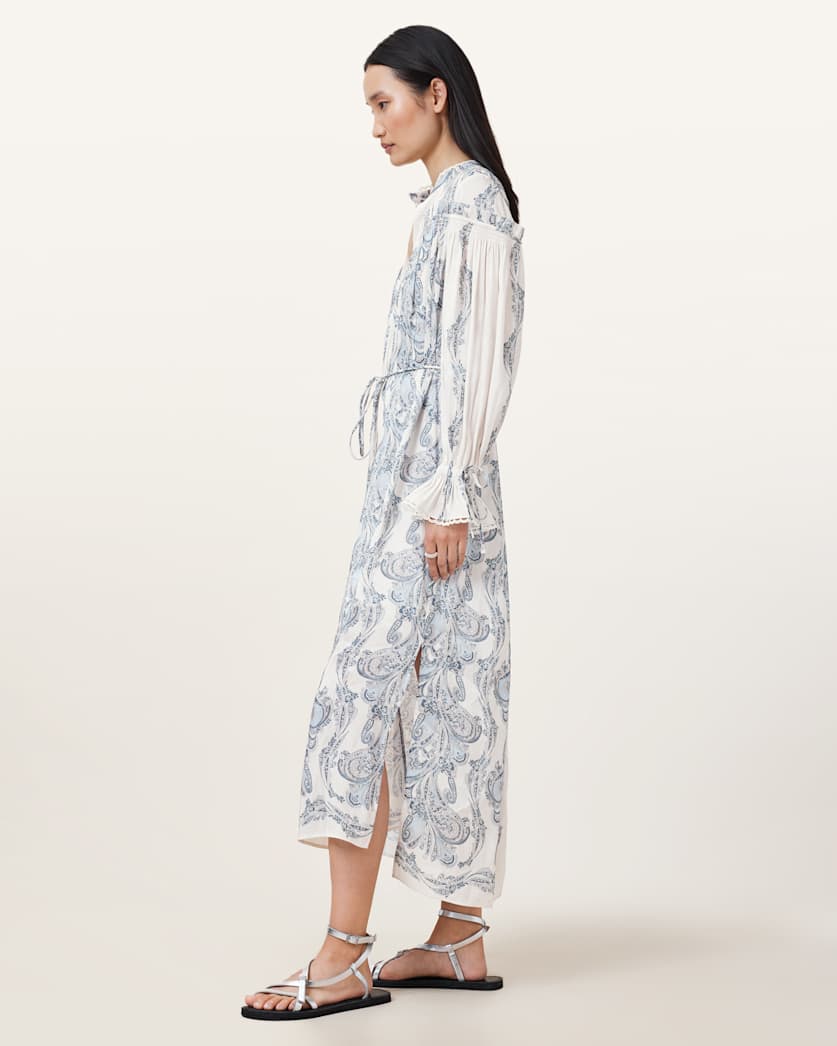 Delphine Floral Print Midi Shirt Dress